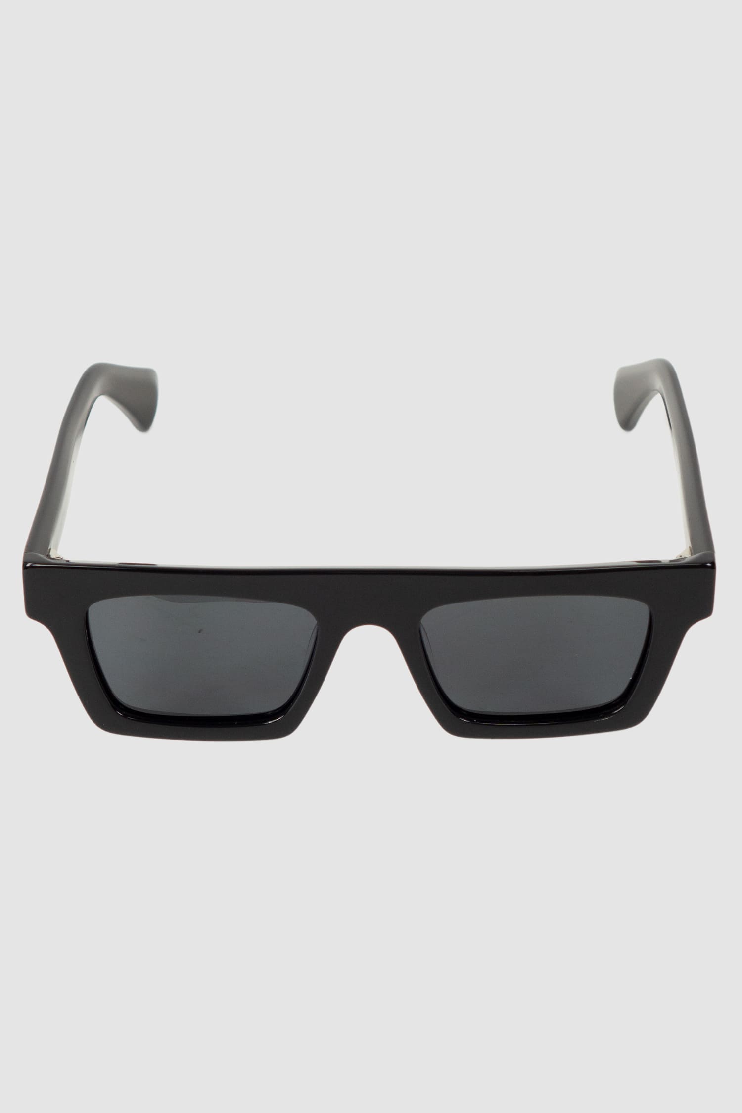 Gall Laboratories by Justin Gall - front view of black Acetate Straight Brim Aviator Sunglasses