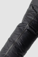 Isaac Sellam - arm detail view of men’s Black Hooded Cropped Shearling and Down Puffer Jacket