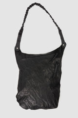 Isaac Sellam Experience - Nomade Men’s Black Asymmetric Lamb Leather Crossbody Bag item back view