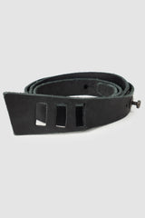 Isaac Sellam Experience - Men’s Black Calf Leather Staple Belt item front view