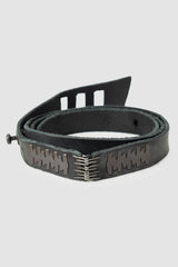 Isaac Sellam Experience - Men’s Black Calf Leather Staple Belt item side view