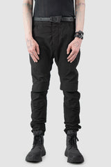 Isaac Sellam Experience - Men’s Black Calf Leather Staple Belt model front view