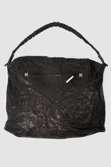 Isaac Sellam Experience - Balladeur Men’s Black Large Asymmetric Lamb Leather Shoulder Bag item back view