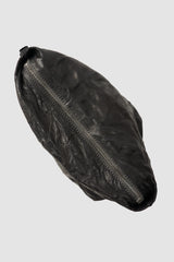 Isaac Sellam Experience - Balladeur Men’s Black Large Asymmetric Lamb Leather Shoulder Bag spine detail view
