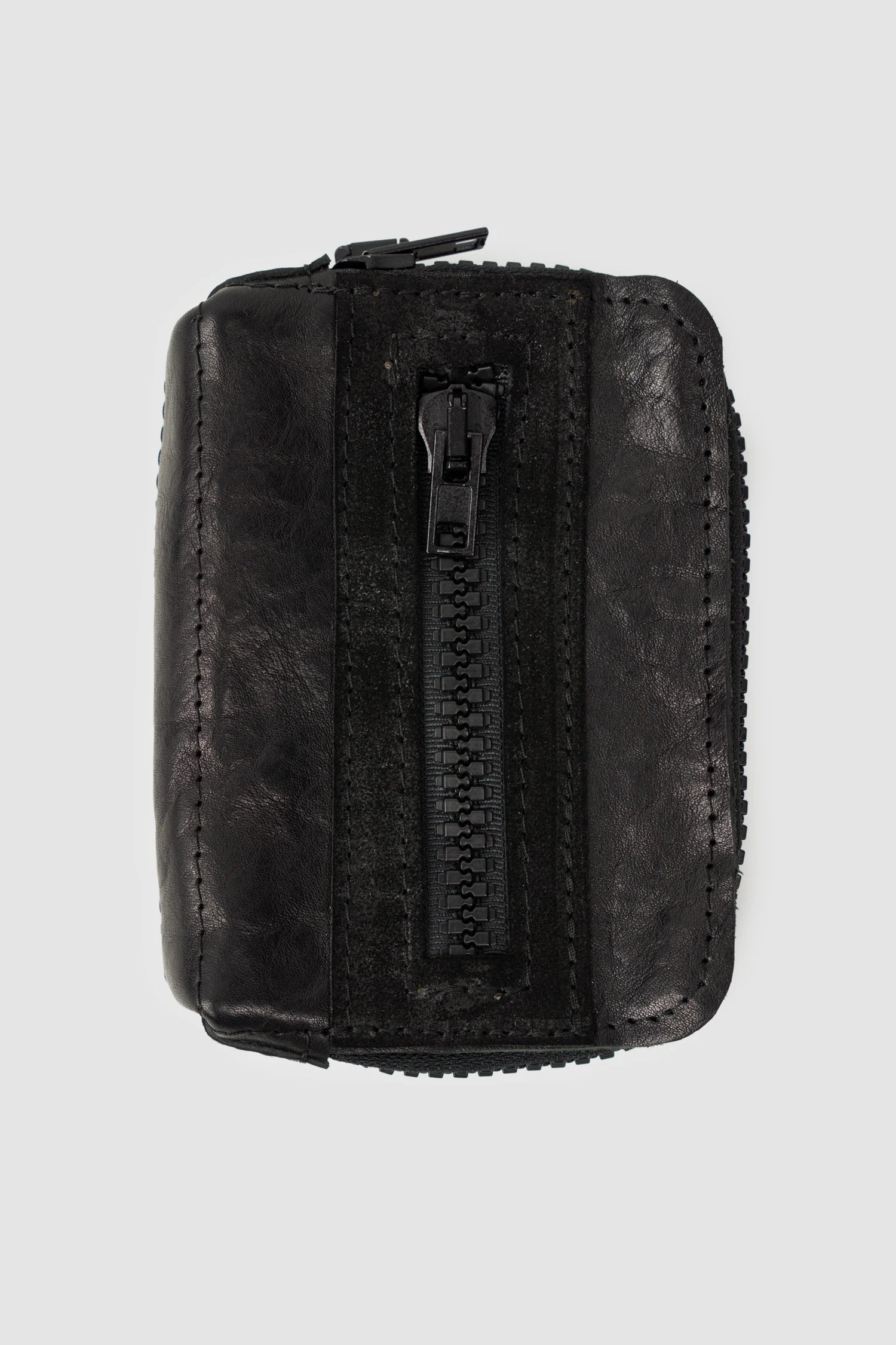 La Haine Inside Us - Men’s Black Double Zip Leather Wrist Wallet item front view