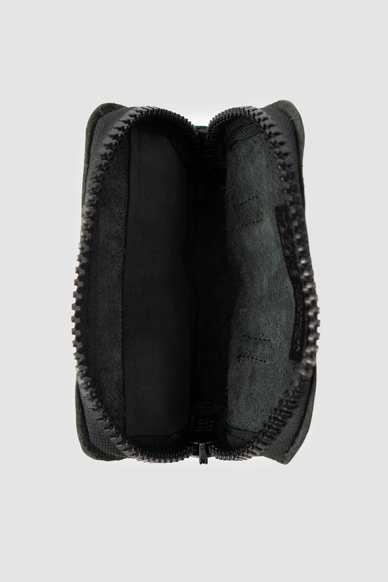 La Haine Inside Us - Men’s Black Double Zip Leather Wrist Wallet item open view