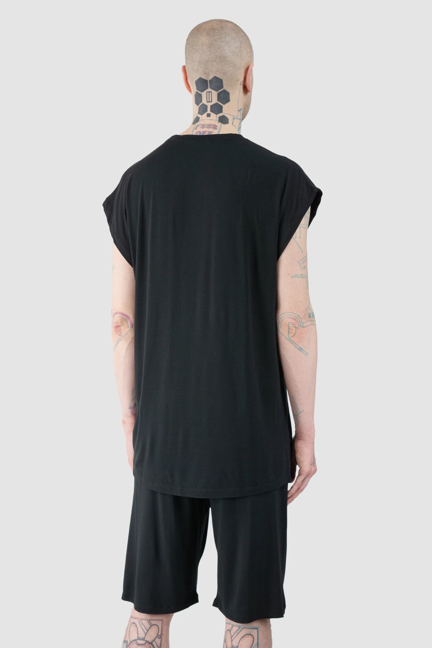 La Haine Inside Us  - Men’s Black Bamboo Tank Top model back side view