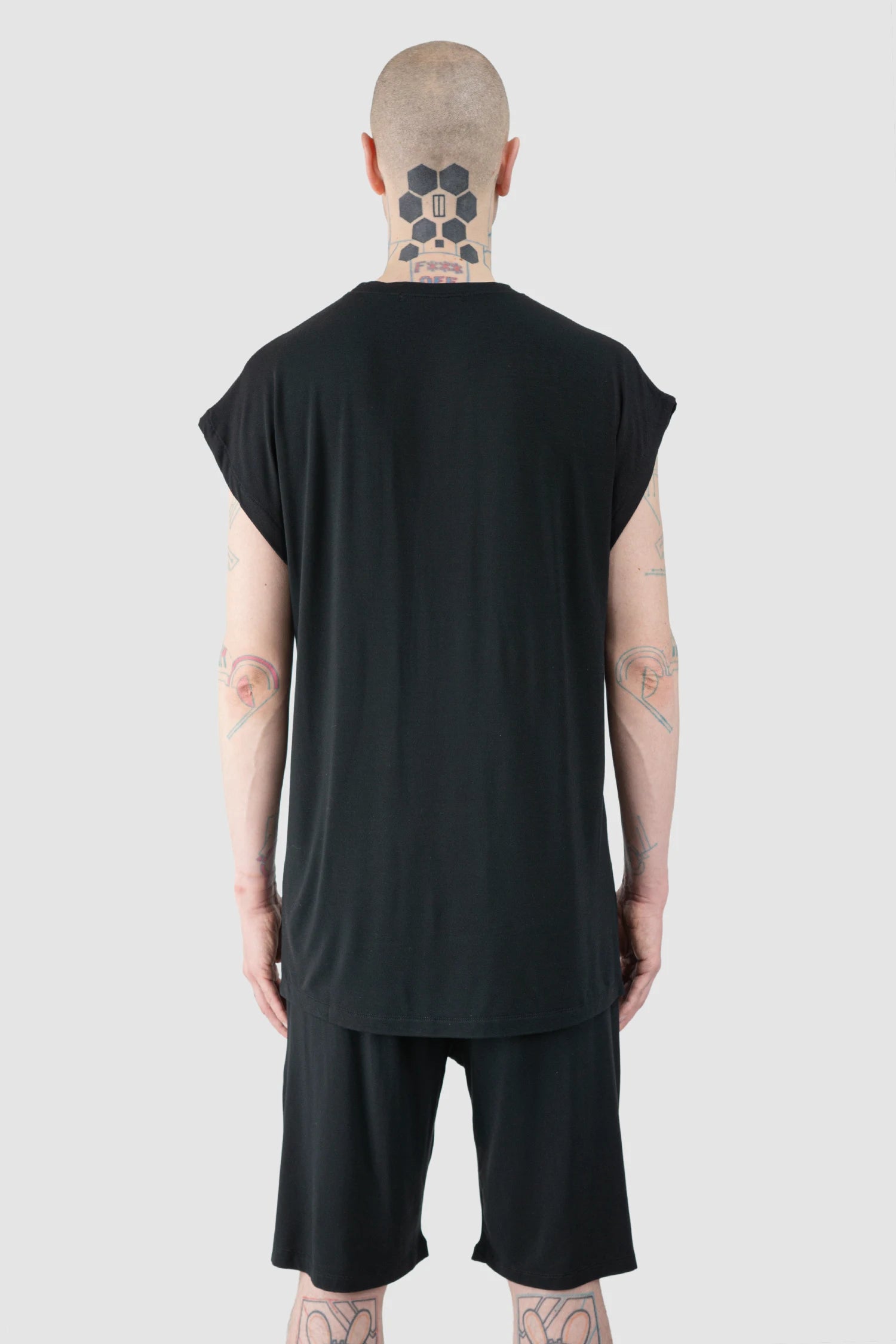 La Haine Inside Us  - Men’s Black Bamboo Tank Top model back view