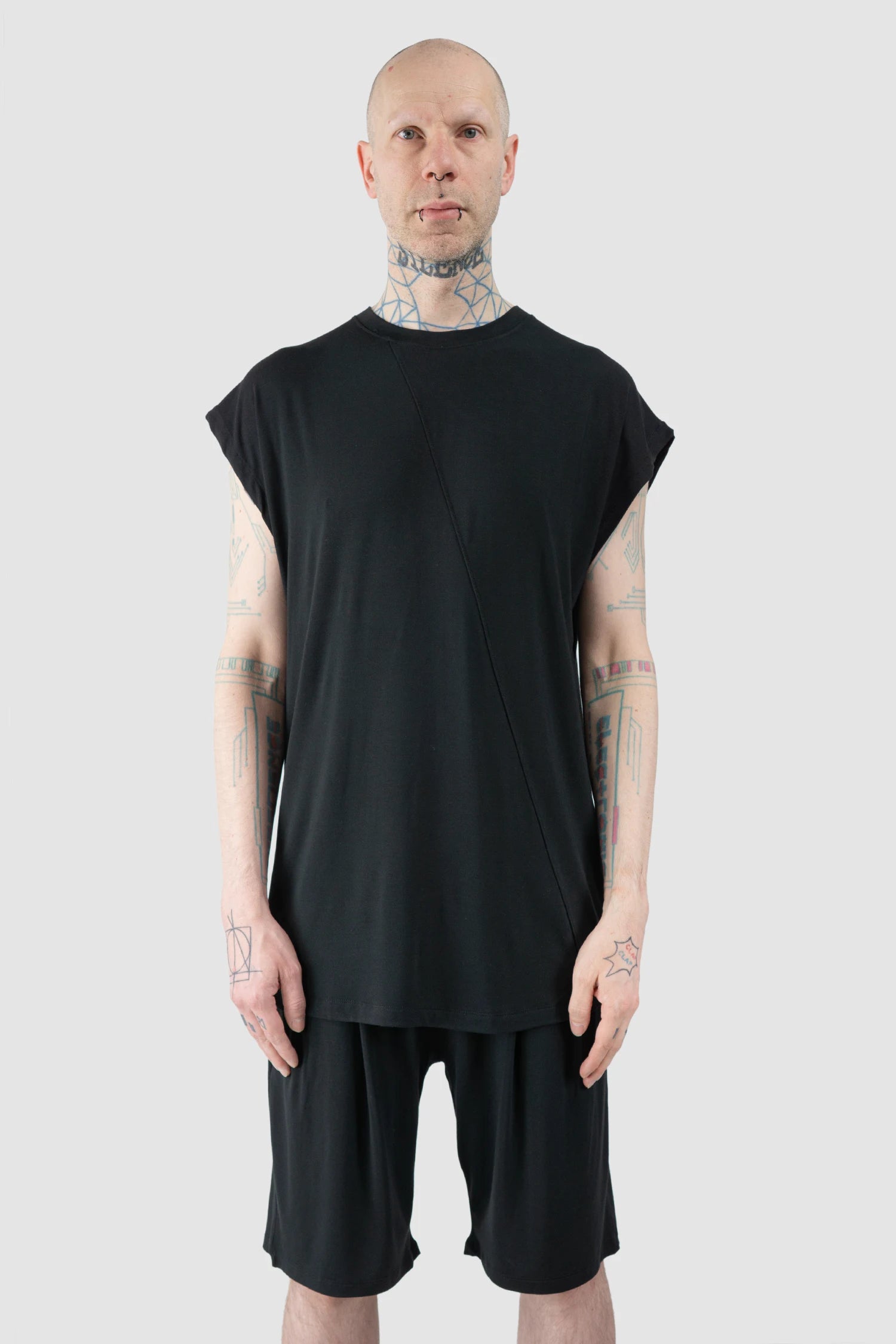 La Haine Inside Us  - Men’s Black Bamboo Tank Top model front view