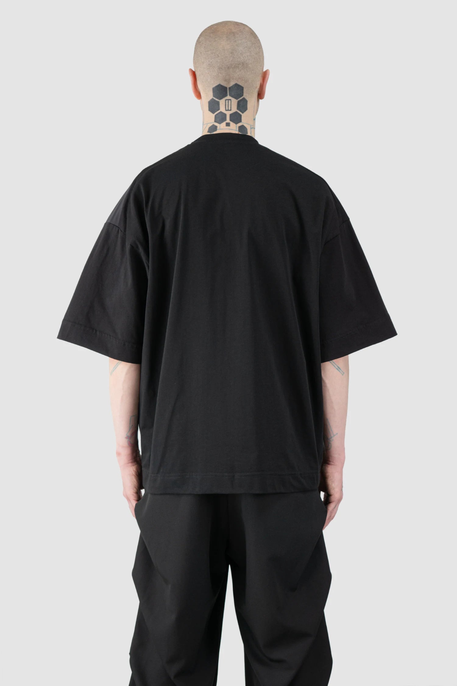 La Haine Inside Us  - Men’s Black Oversized Pocket T-Shirt model back view