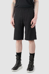 La Haine Inside Us  - Men’s Black Structured Viscose Blend Shorts model front side view
