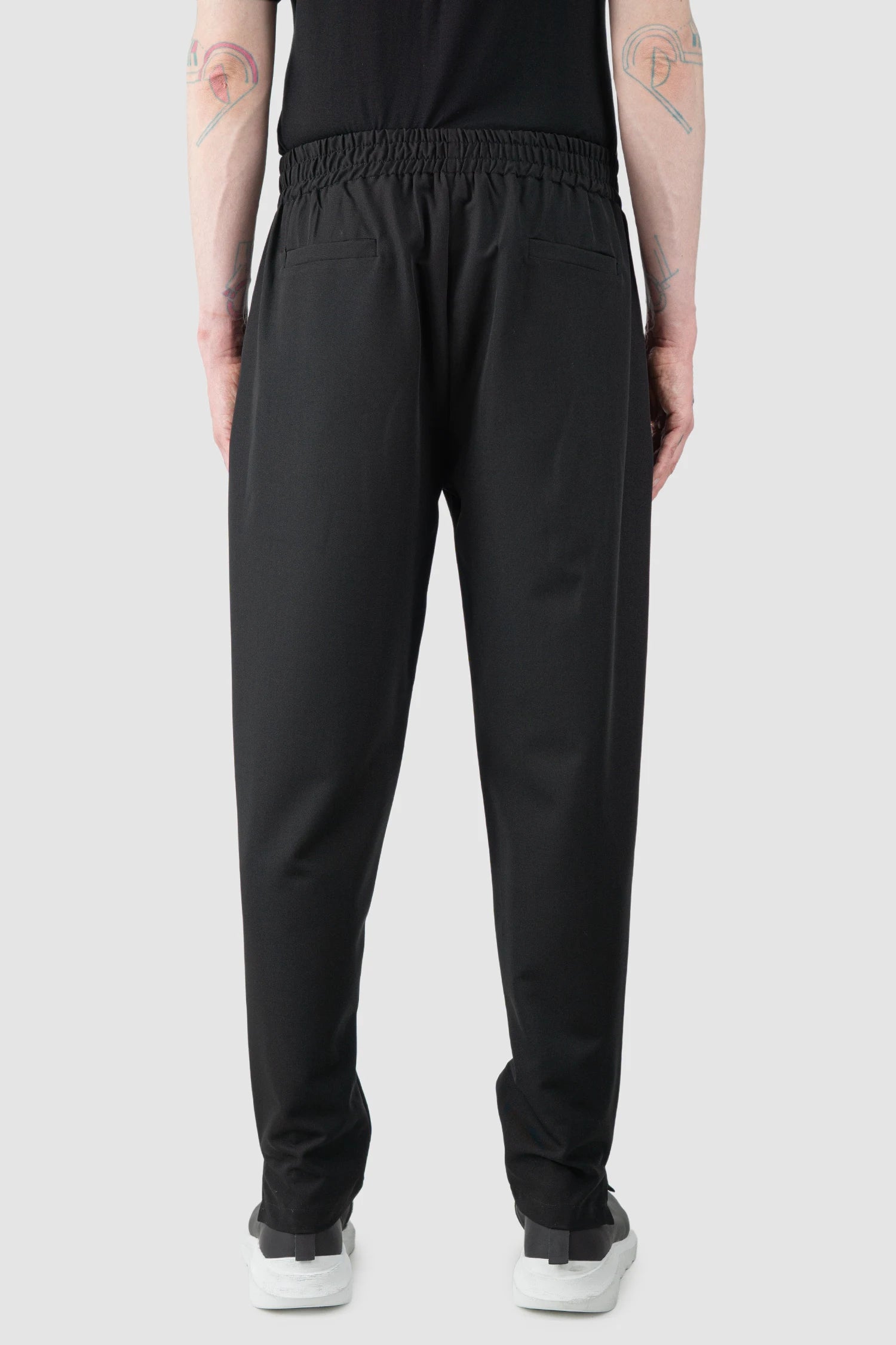 La Haine Inside Us  - Men’s Black Tuxedo Stretch Trousers model back view