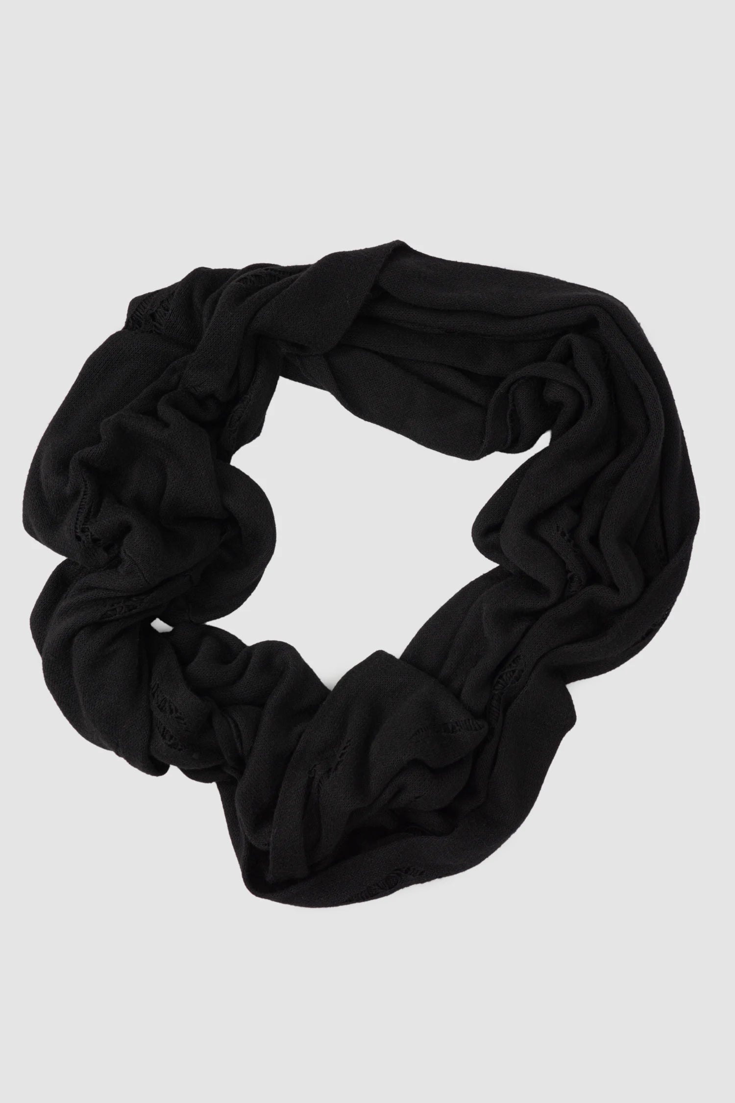 La Haine Inside Us - item front view of men’s FW25 Black Oversized Loop Viscose Blend Knit Scarf