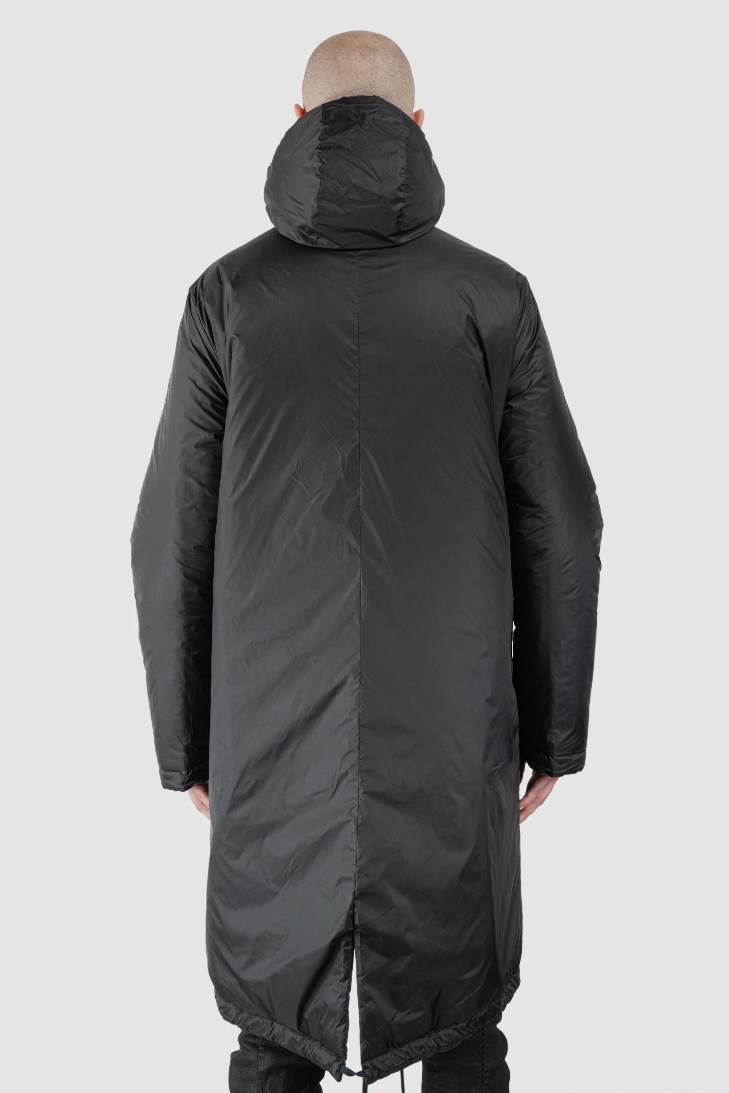 Masnada – Men's Black Reversible Thindown Parka - Model back view