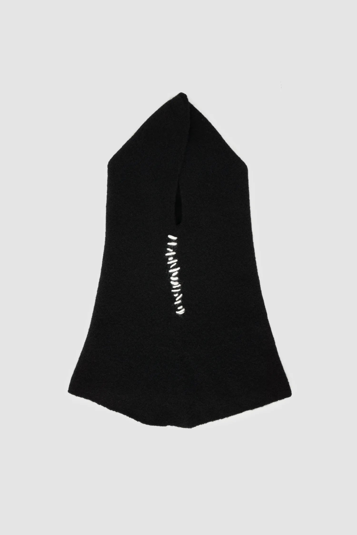 MD75 - Men's Black Cashmere Silk Embroidered Knit Balaclava Hood - Item front view - MONO-KROM | Gallery