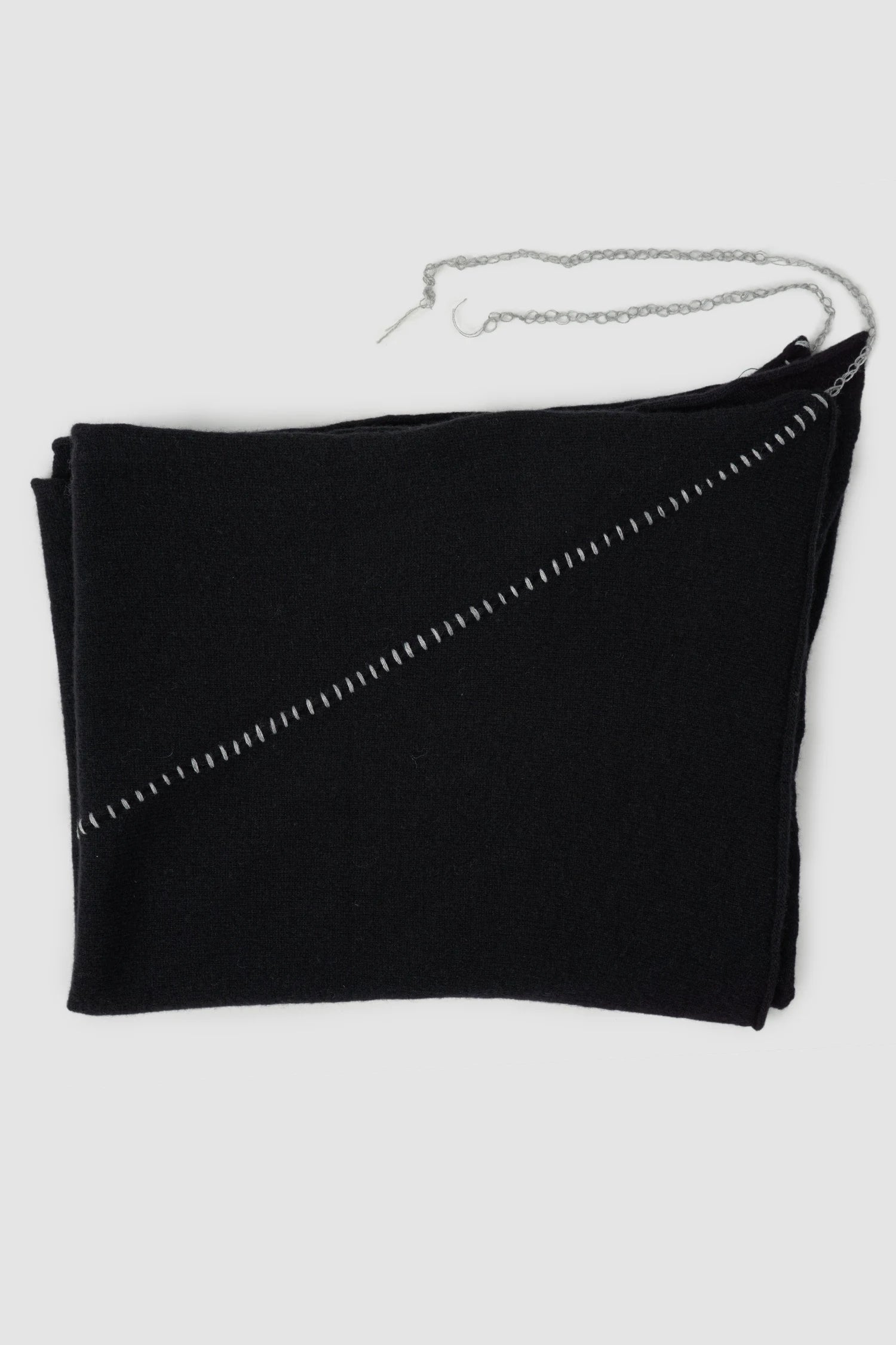 MD75 - item front view of men’s Black Cashmere-Wool Blend Knit Scarf