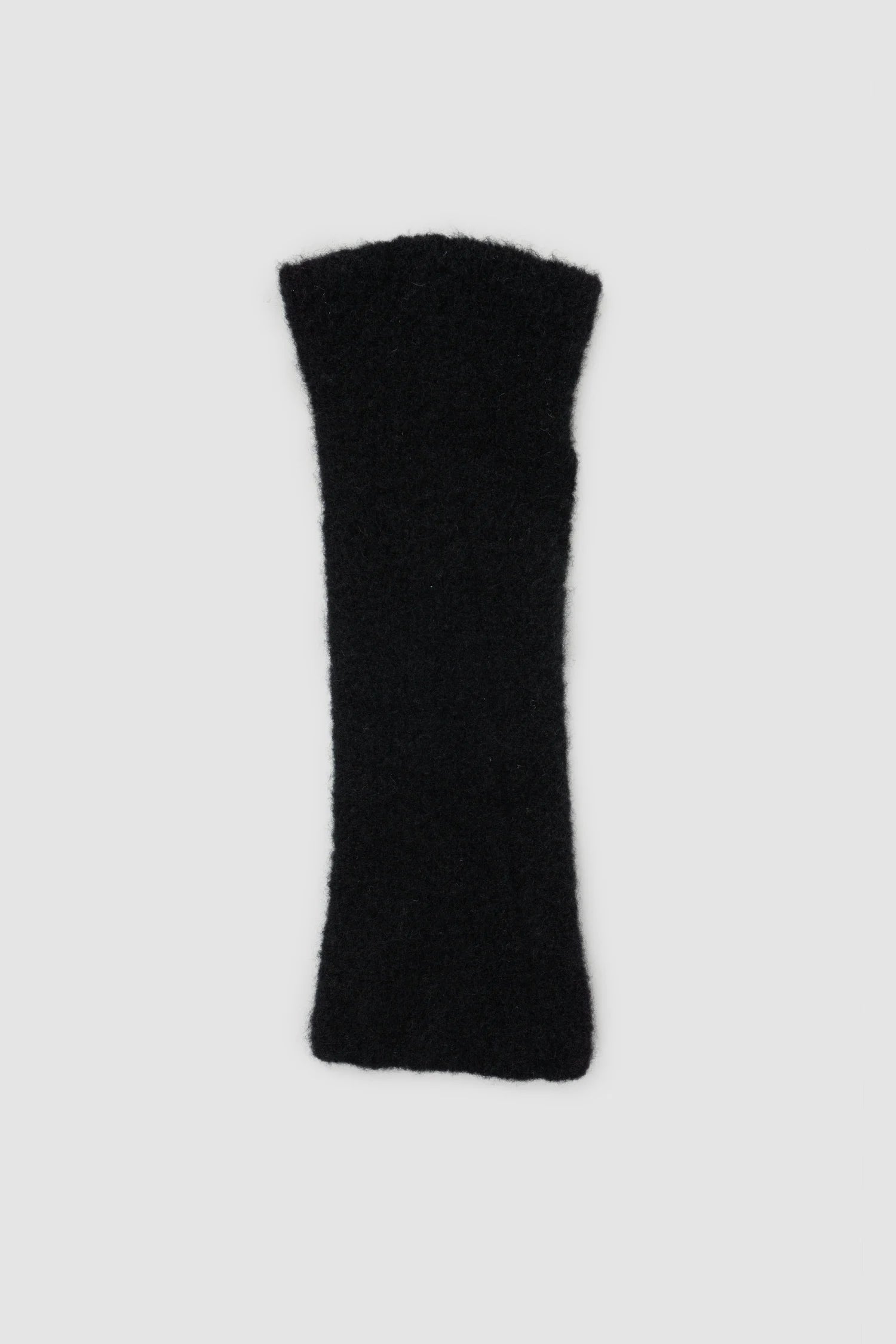 MD75 - solo item back view of men’s Black Wool-Cashmere Knit Long Fingerless Gloves