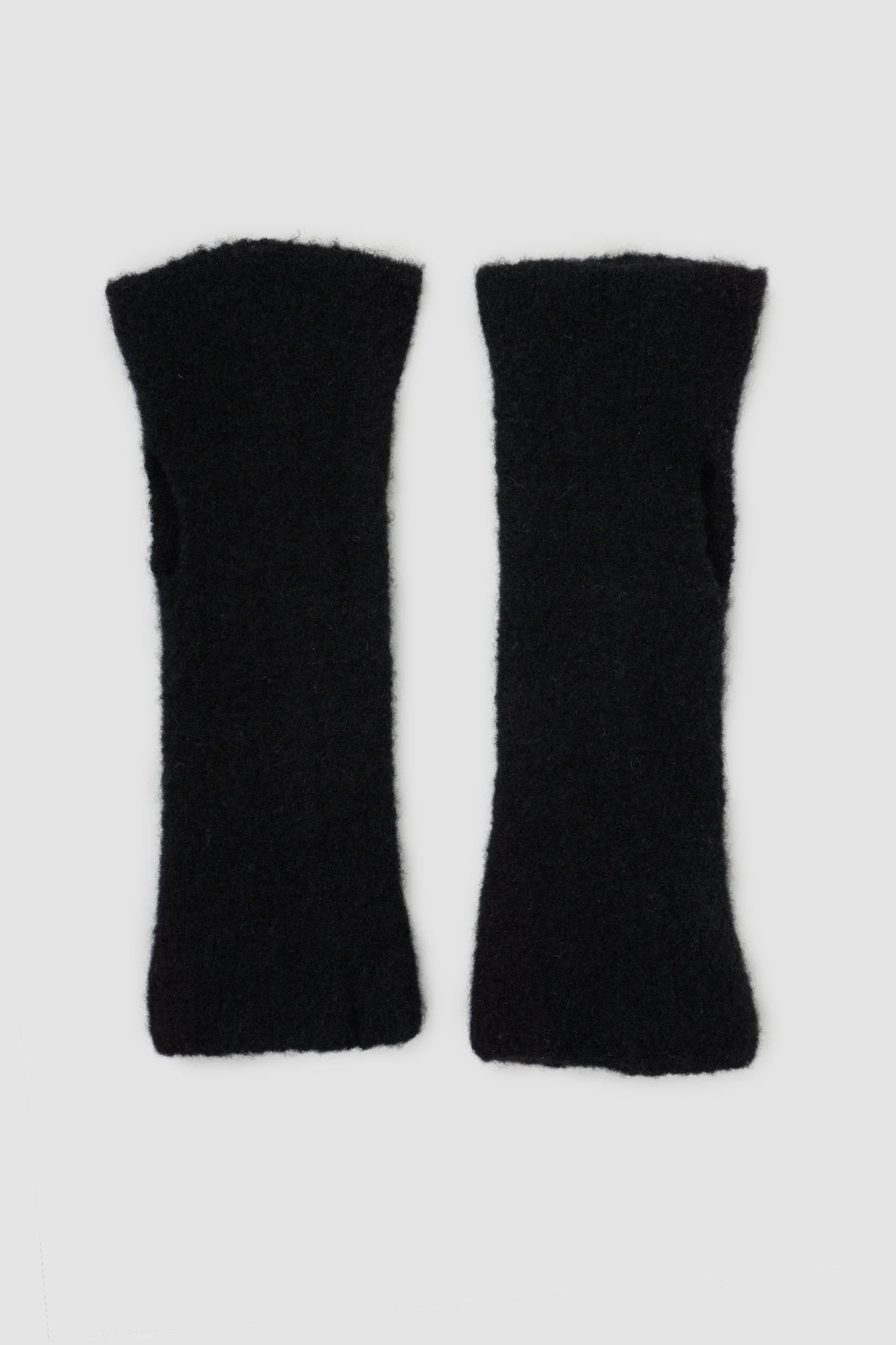 MD75 - item pair view of men’s Black Wool-Cashmere Knit Long Fingerless Gloves