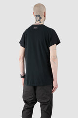 Obectra - Men’s Black Cotton Blend One Size Raglan T-Shirt model back side view