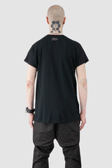 Obectra - Men’s Black Cotton Blend One Size Raglan T-Shirt model back view