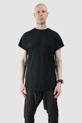 Obectra - Men’s Black Cotton Blend One Size Raglan T-Shirt model front view