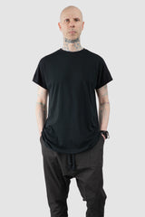 Obectra - Men’s Black Cotton Blend One Size Raglan T-Shirt model relaxed view