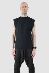 Obectra - Men’s Black Relaxed Cotton Blend Tank Top model front view