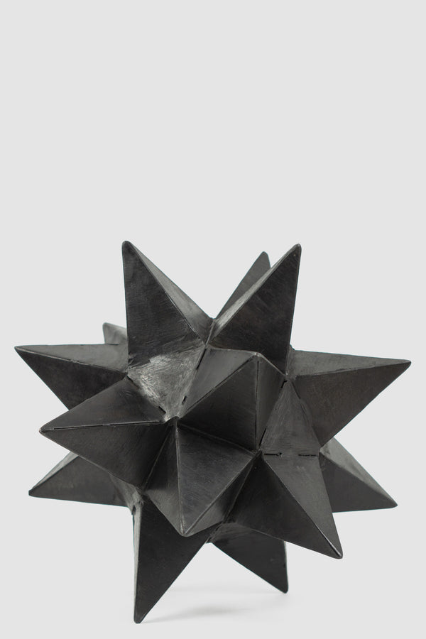 Back view of Black Metal Icosahedron Object, MAD ET LEN