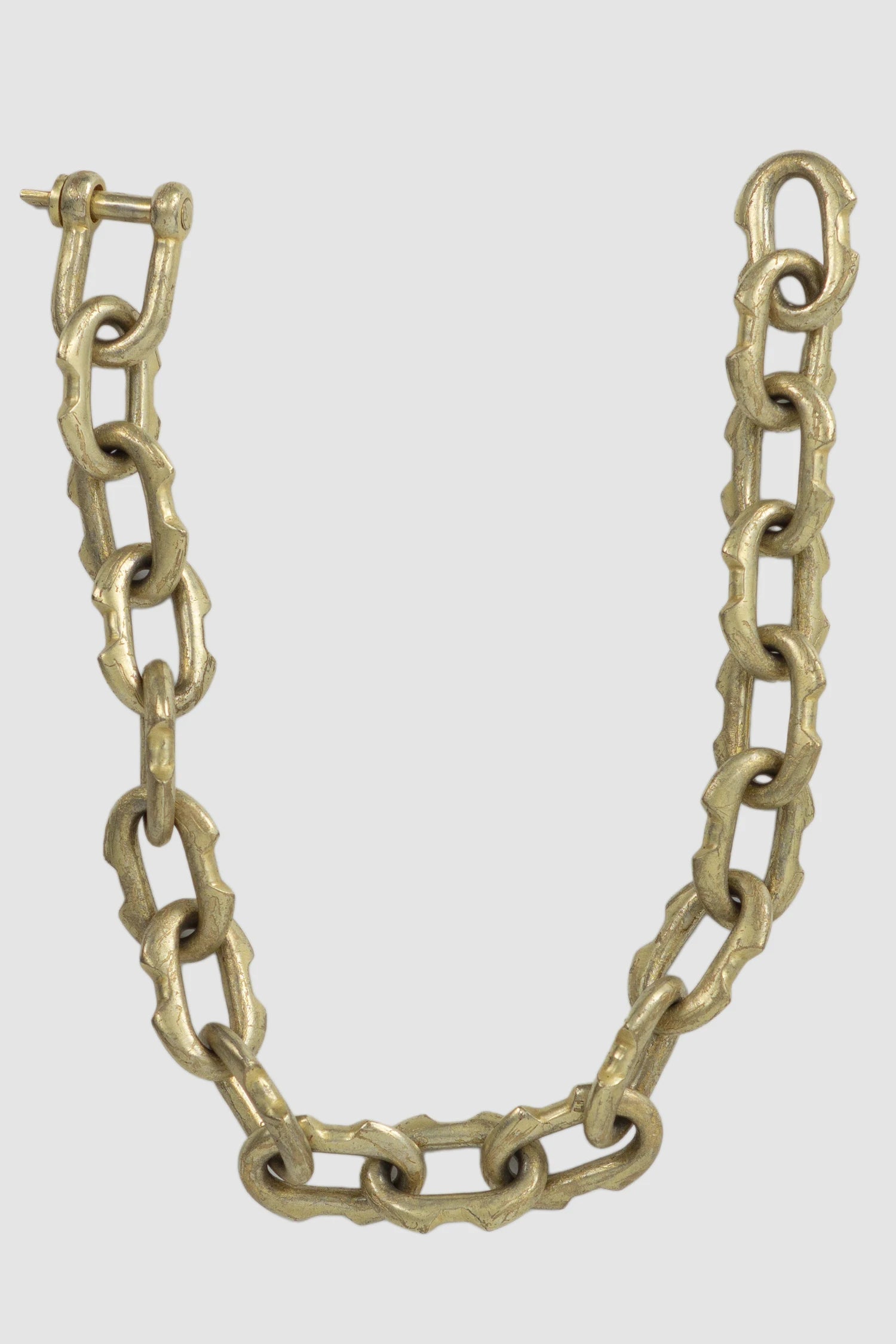 Parts of Four – Acid Gold Plated Brass Charm Chain Choker 40 cm - top straight view