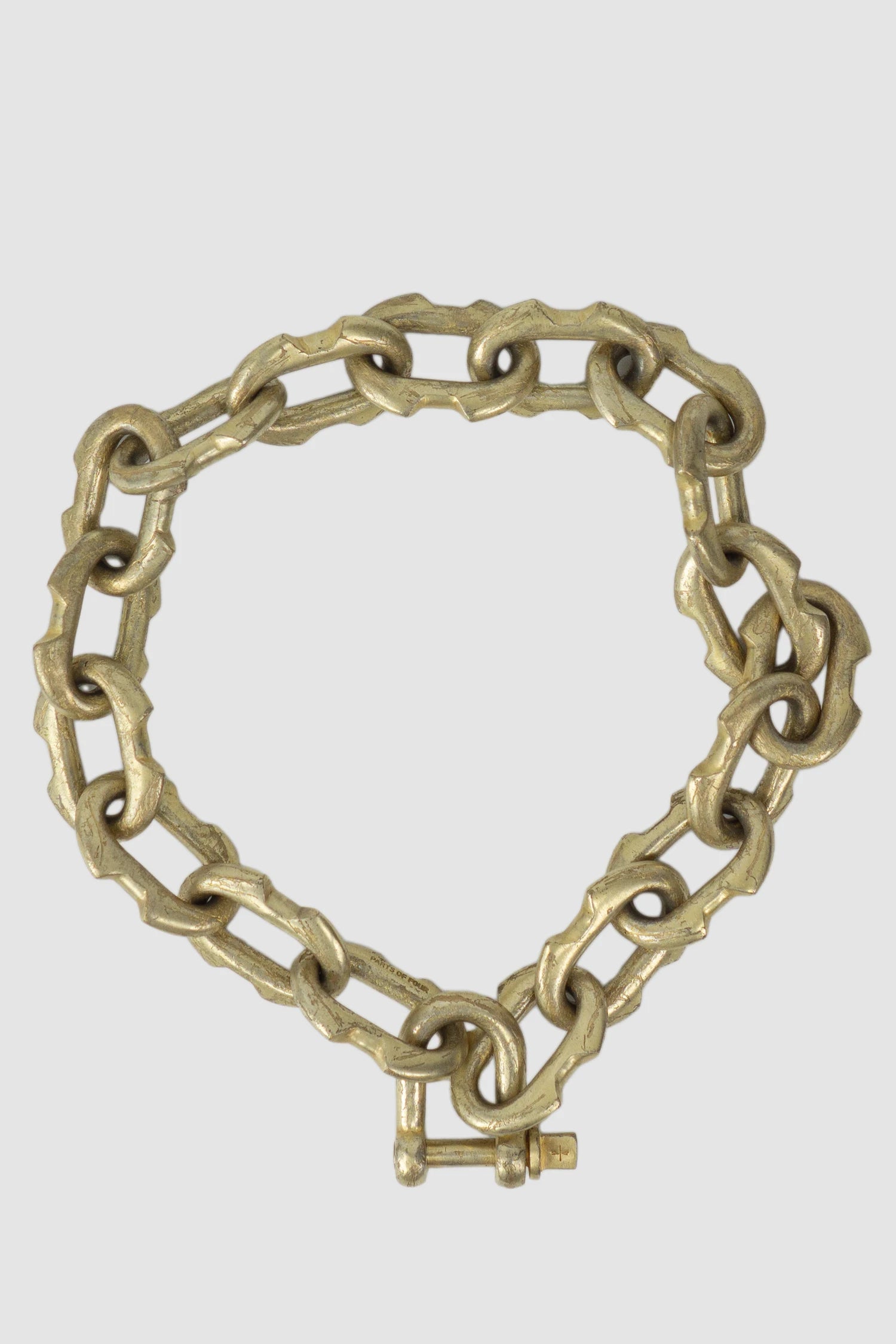Parts of Four – Acid Gold Plated Brass Charm Chain Choker 40 cm - top round view