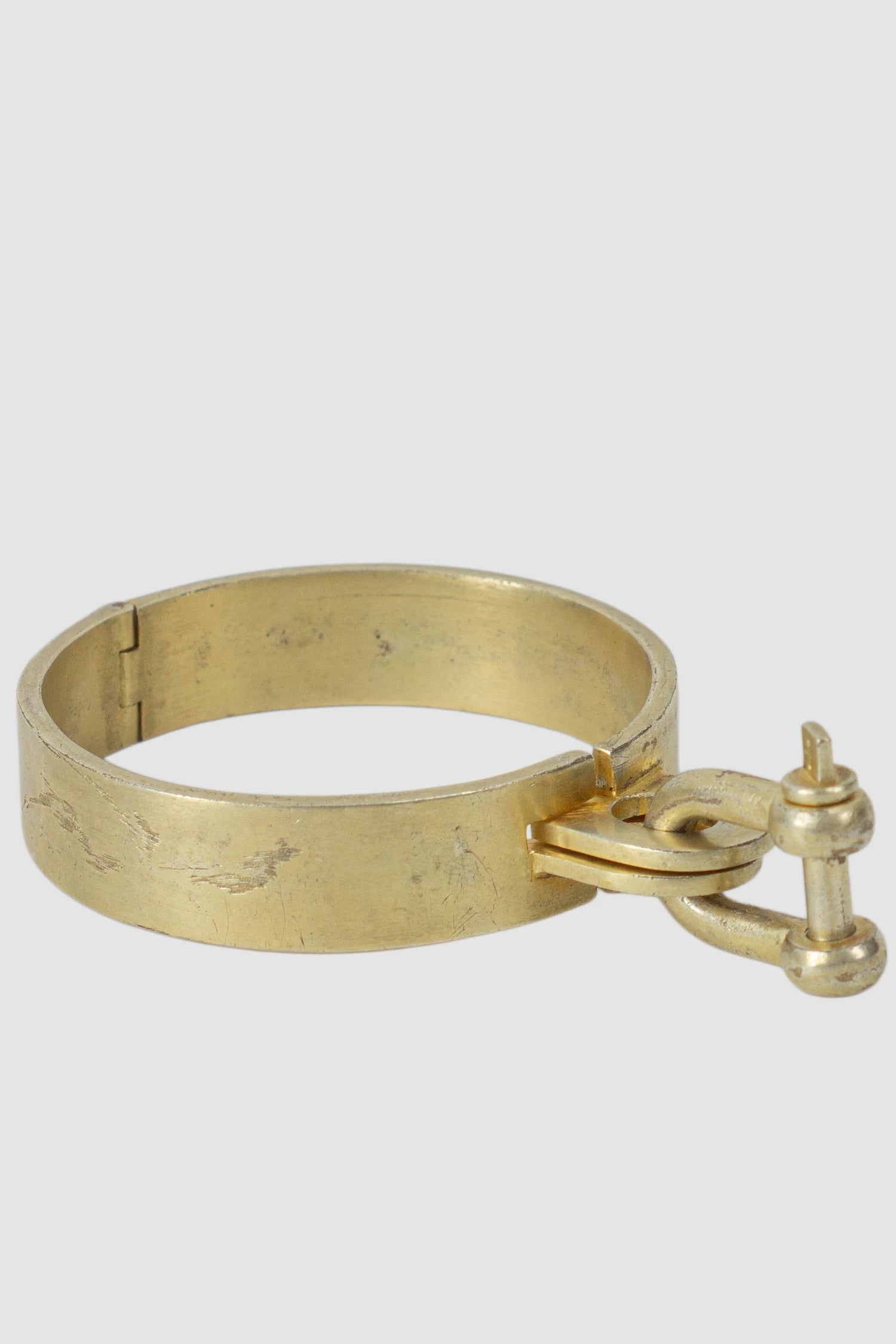 Parts of Four - Acid Gold Plated Brass Restraint Cuff Bracelet 15 mm - front right view - MONO-KROM Gallery