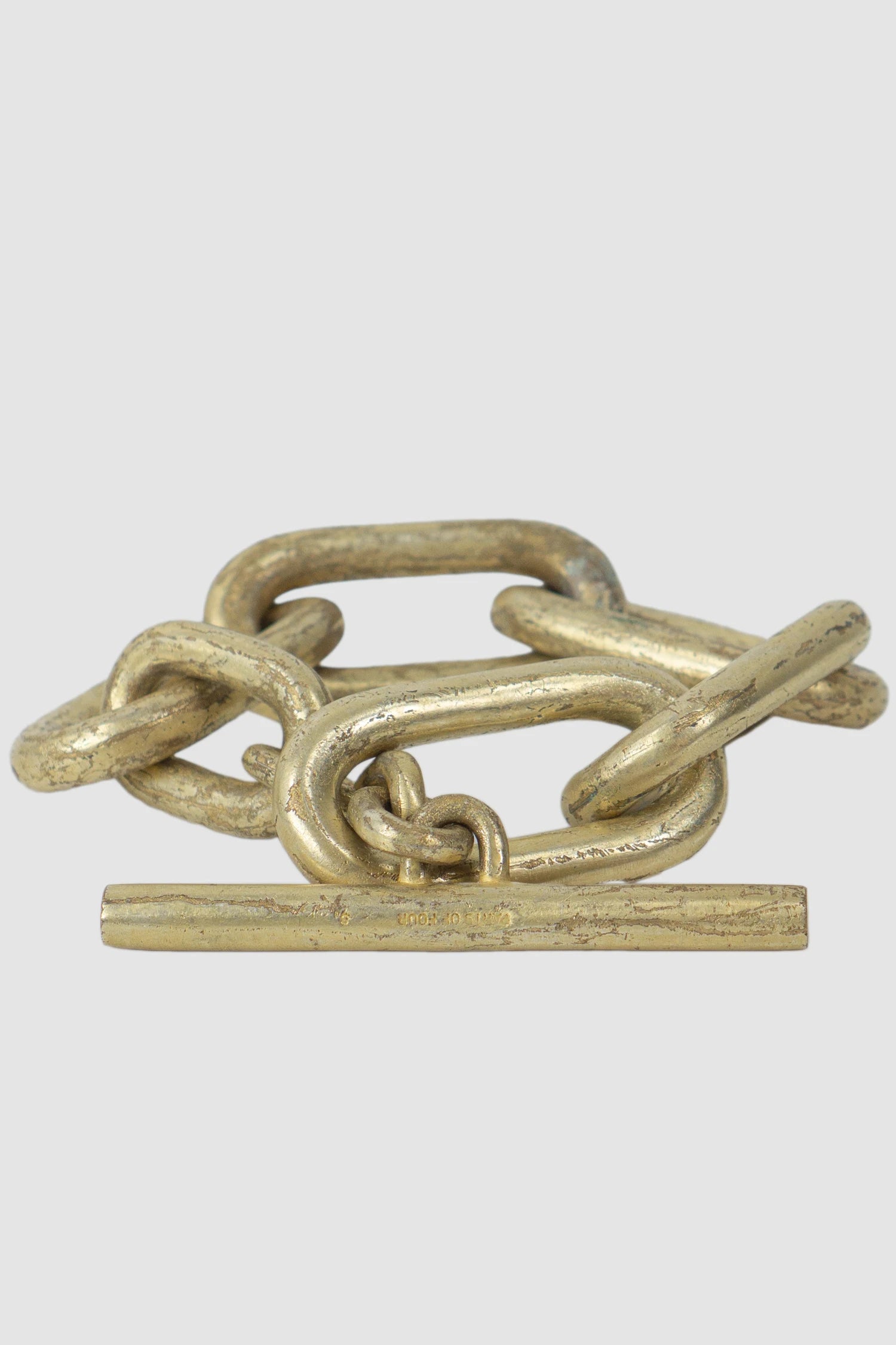 Parts of Four – Acid Gold Plated Brass Toggle Chain Bracelet Medium Links - front flat view - MONO-KROM Gallery