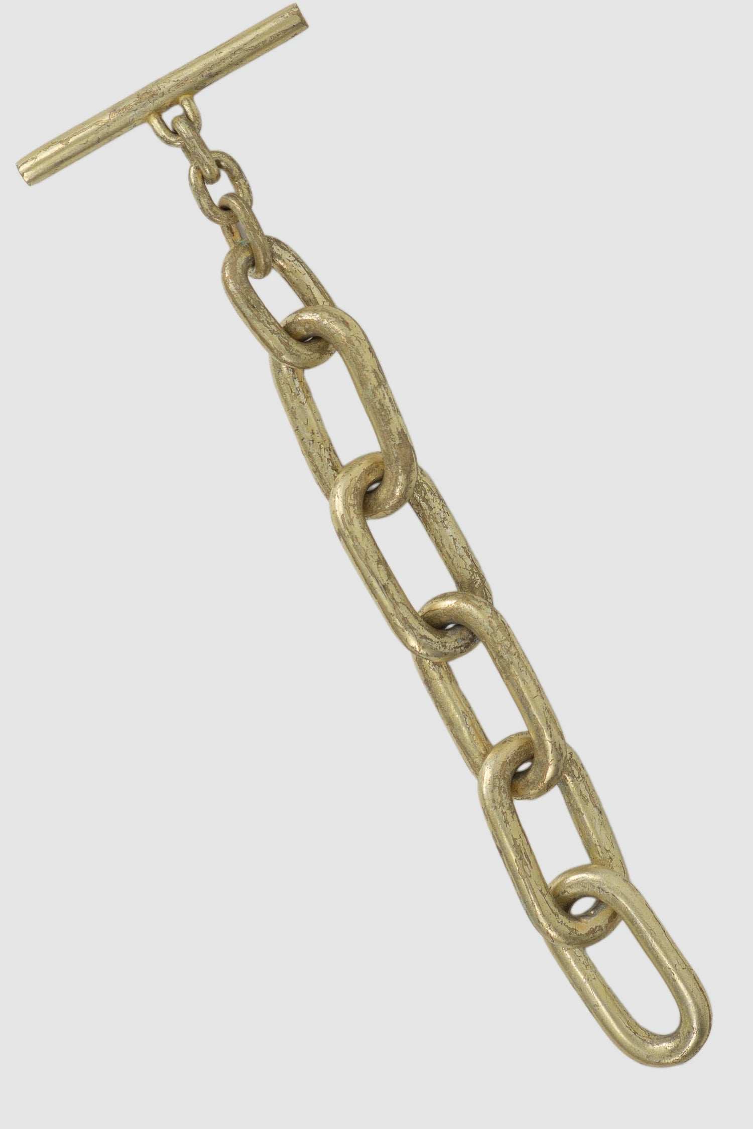 Parts of Four – Acid Gold Plated Brass Toggle Chain Bracelet Medium Links - top straight view