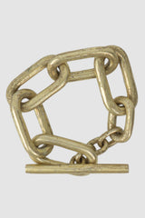 Parts of Four – Acid Gold Plated Brass Toggle Chain Bracelet Medium Links - top round view