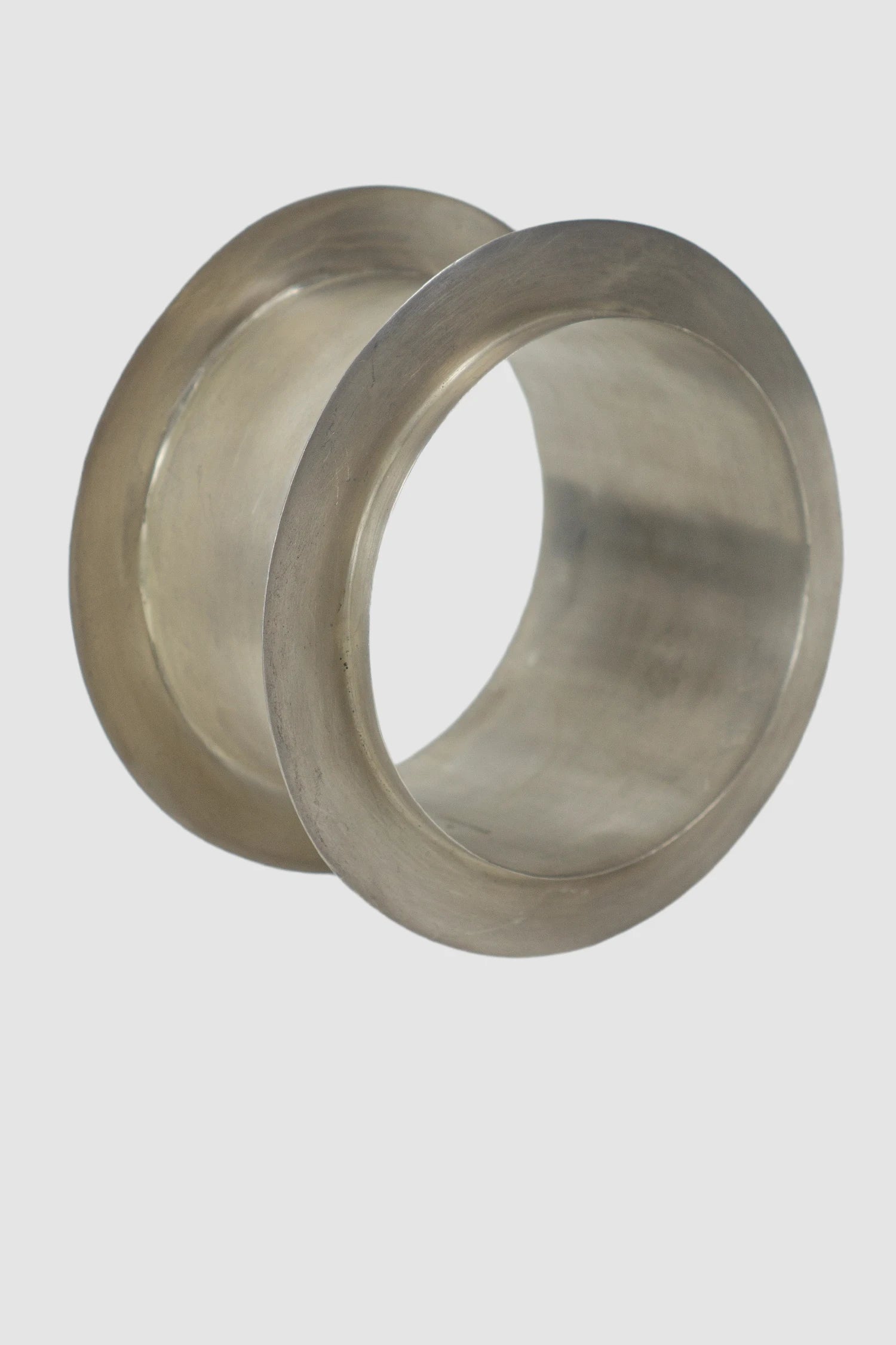 Parts of Four - Acid Silver Plated Brass Portal Bangle 55 mm - front left view