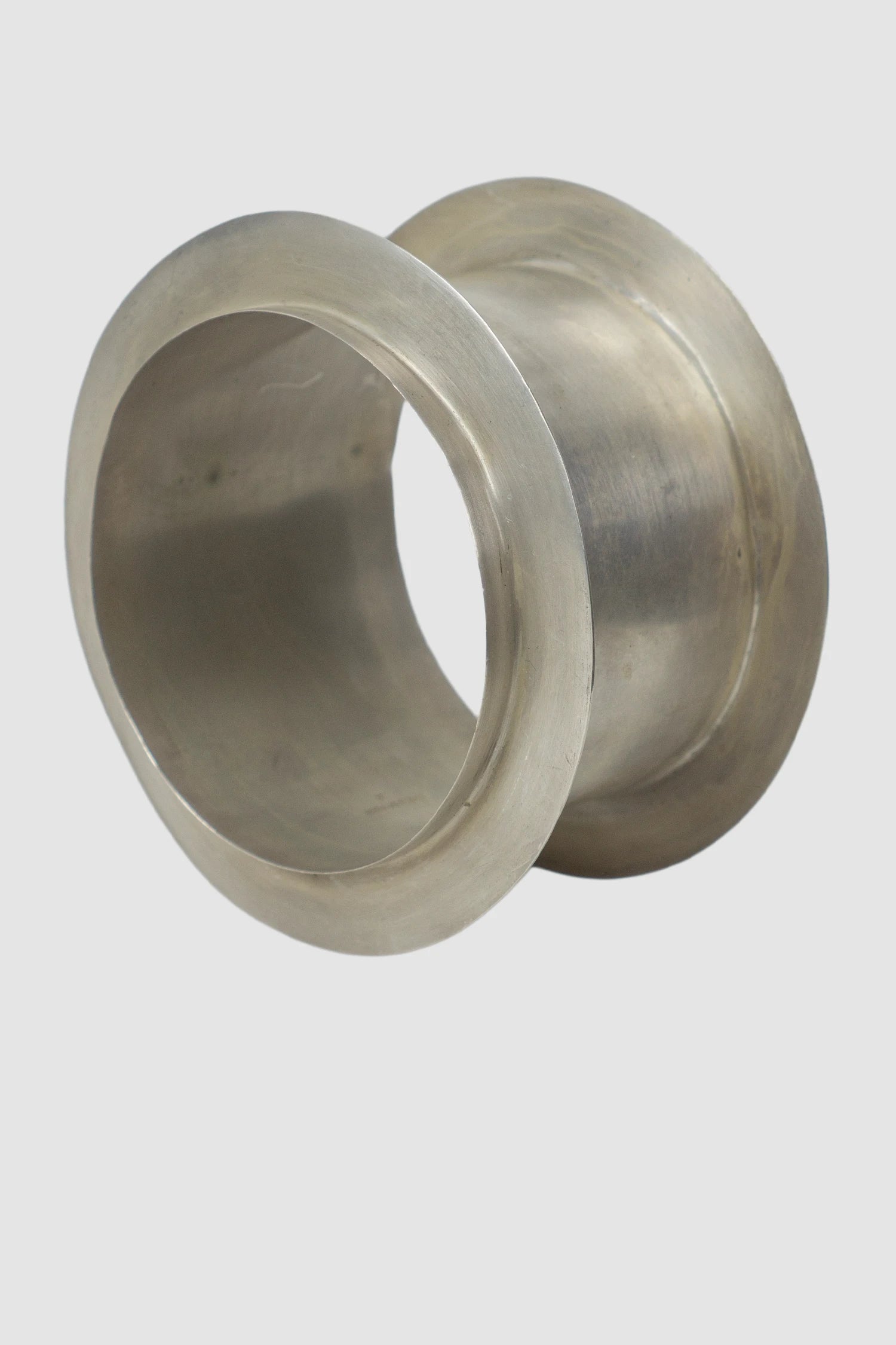 Parts of Four - Acid Silver Plated Brass Portal Bangle 55 mm - front right view - MONO-KROM Gallery
