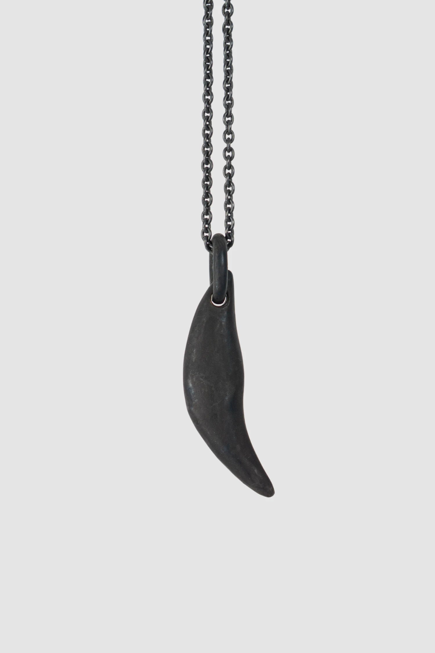 Parts of Four – Black Bronze Sterling Silver Wolf Tooth Necklace - detail view - MONO-KROM Gallery