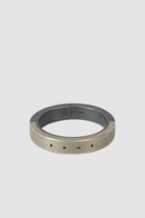 Parts of Four – Black Silver Dirty Sterling 4 Hole Sistema Ring 4 mm - flat view - MONO-KROM Gallery