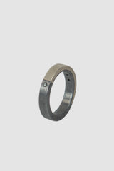 Parts of Four – Black Silver Dirty Sterling 4 Hole Sistema Ring 4 mm - standing back right view