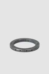 Parts of Four – Black Sterling Silver 4 Hole Sistema Ring 2 mm - flat view - MONO-KROM Gallery