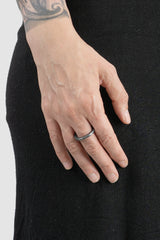 Parts of Four – Black Sterling Silver 4 Hole Sistema Ring 2 mm - Model view - MONO-KROM Gallery