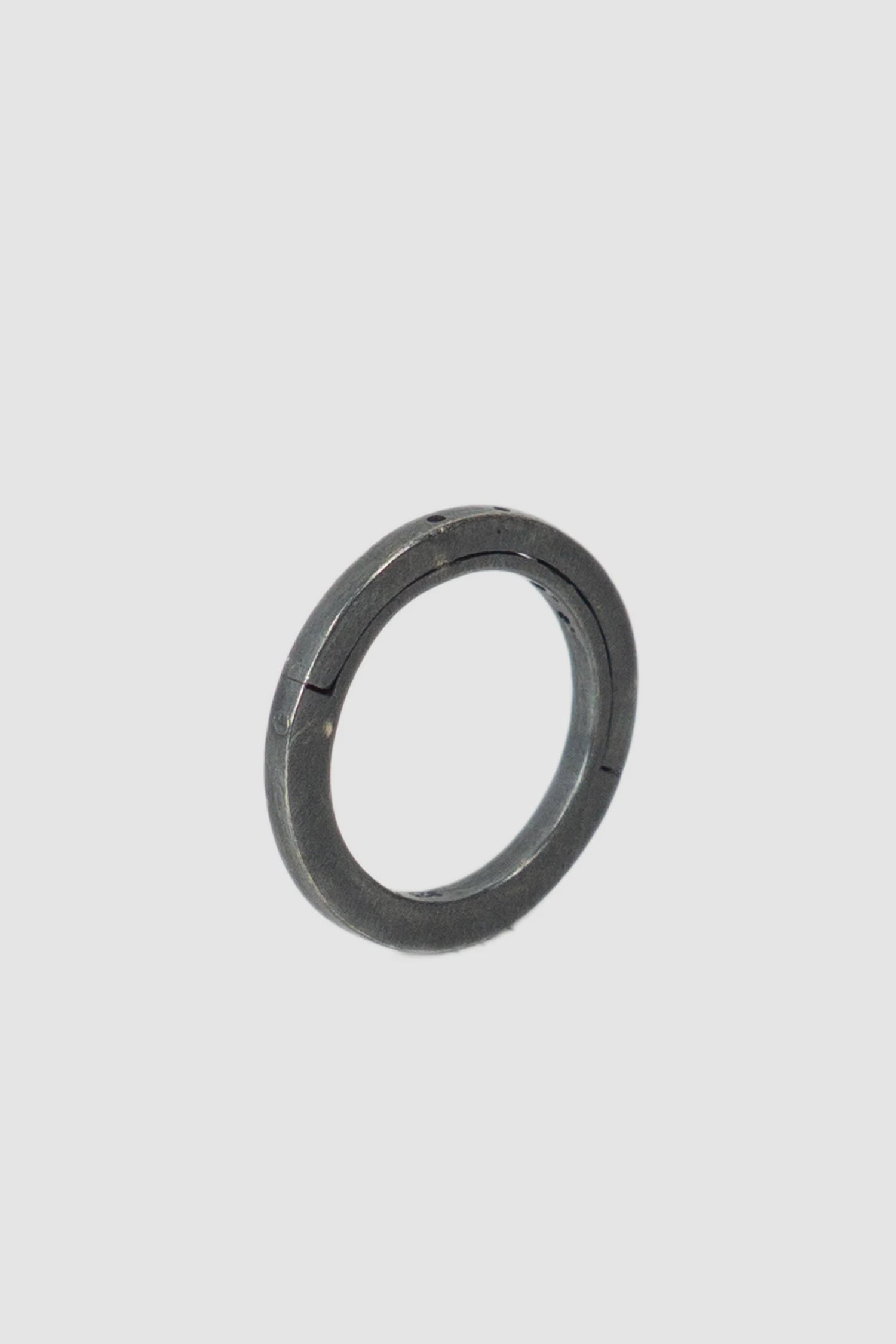 Parts of Four – Black Sterling Silver 4 Hole Sistema Ring 2 mm - standing back right view