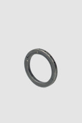Parts of Four – Black Sterling Silver 4 Hole Sistema Ring 2 mm - standing right view