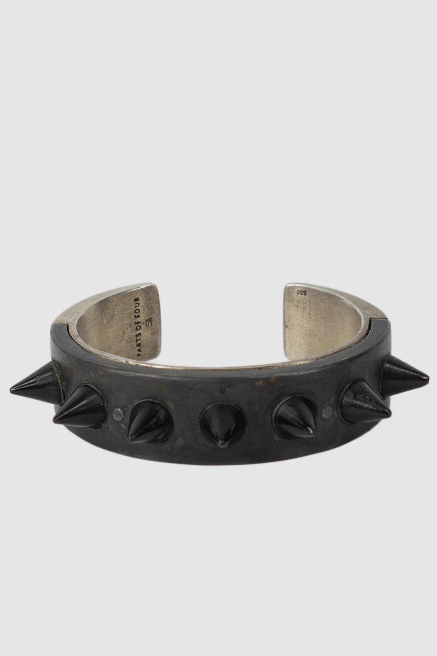 Parts of Four - Black Sterling Silver Bronze Spike Sistema Bracelet 17 mm - flat view