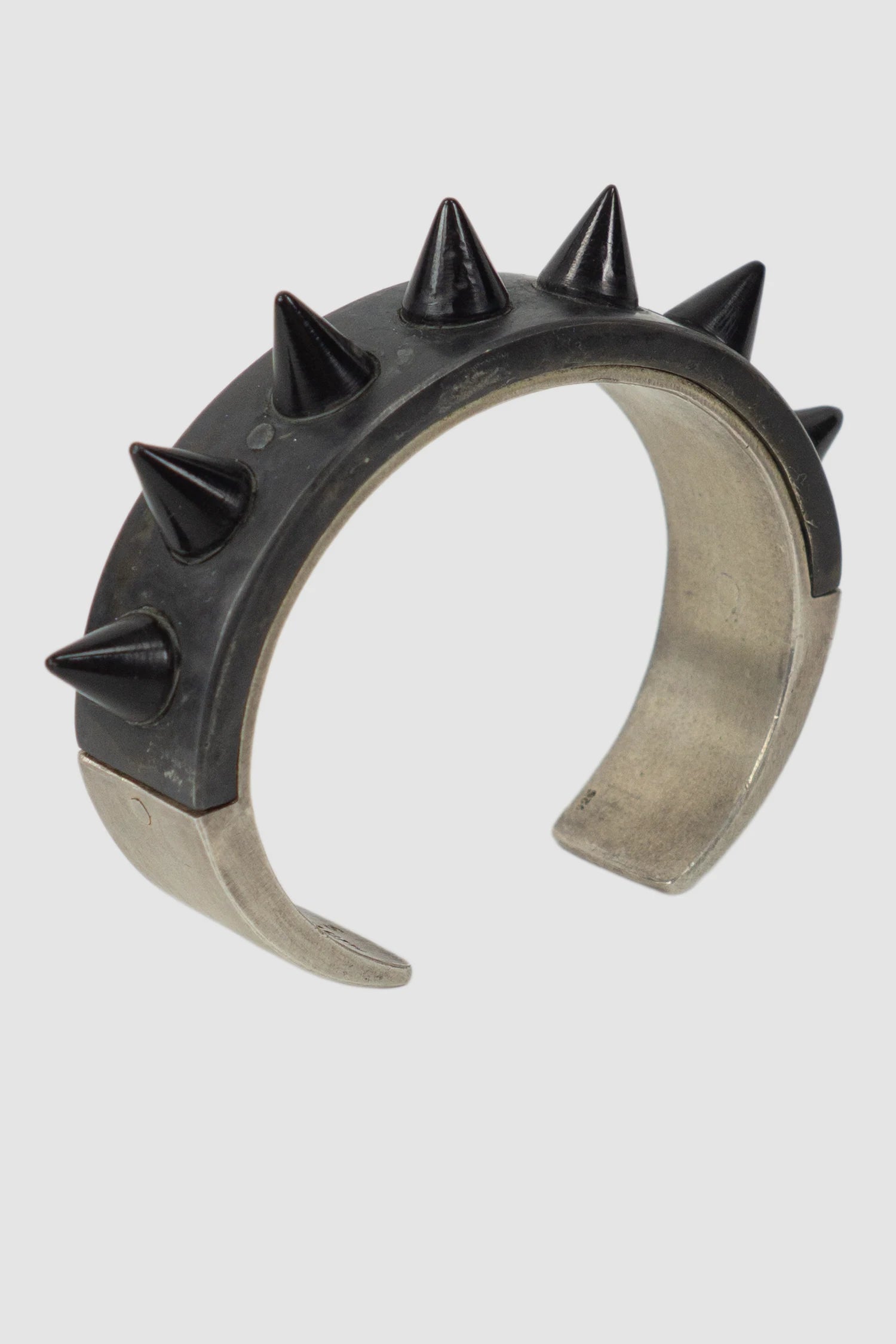 Parts of Four - Black Sterling Silver Bronze Spike Sistema Bracelet 17 mm - front left view
