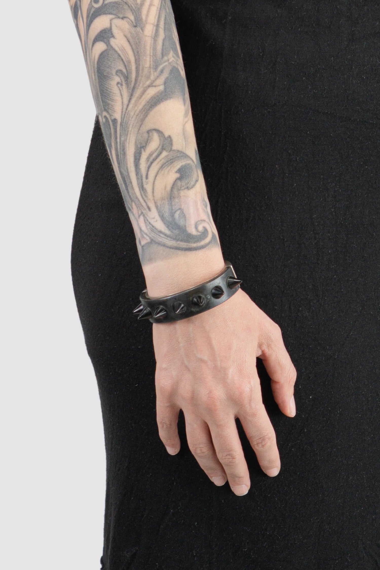 Parts of Four - Black Sterling Silver Bronze Spike Sistema Bracelet 17 mm - Model view - MONO-KROM Gallery