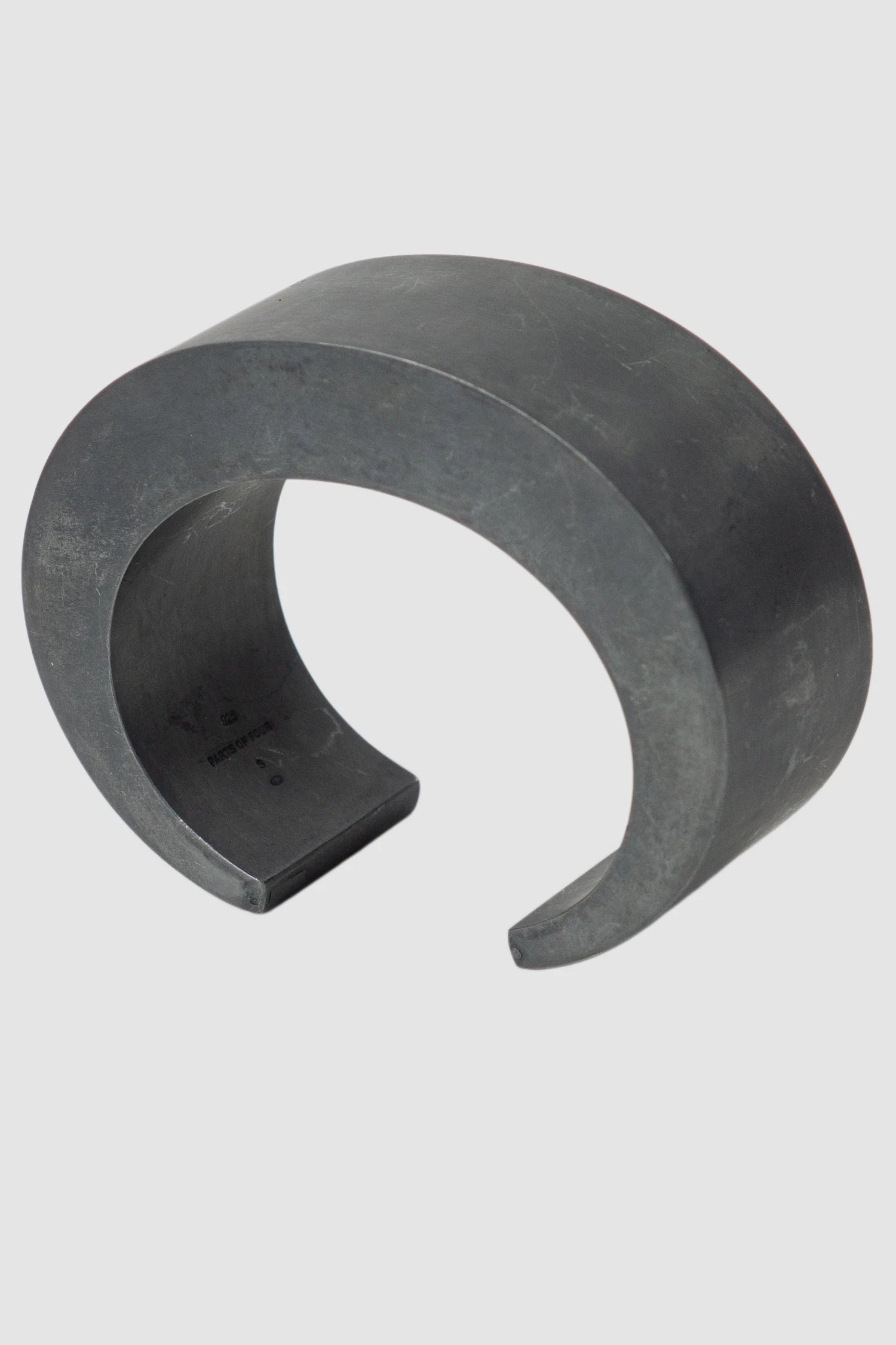 Parts of Four - Black Sterling Silver Crescent Bracelet 30 mm - front right view - MONO-KROM Gallery