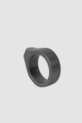 Parts of Four – Black Sterling Silver Neon Apatite Sistema Ring 9 mm - standing back left view