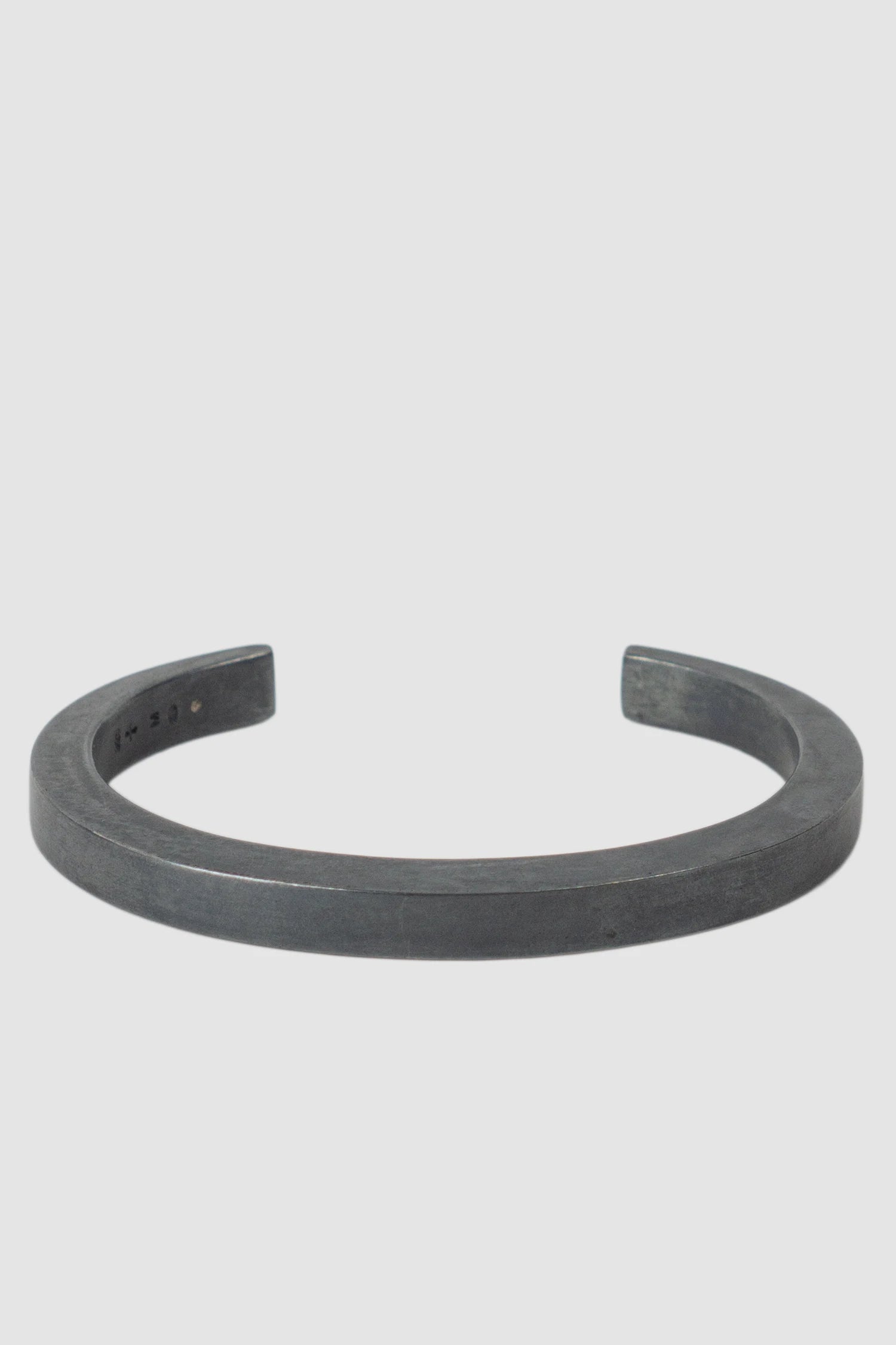 Parts of Four - Black Sterling Silver Reduced Crescent Bracelet 7 mm - flat view