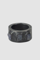 Parts of Four – Black Sterling Silver Tanzanite Sistema Ring 12 mm - flat view - MONO-KROM Gallery
